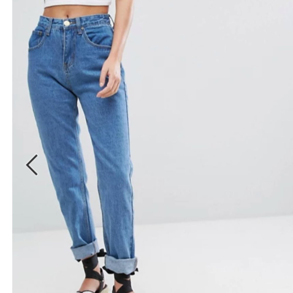 Boohoo Turn Up Hem Mom Jeans